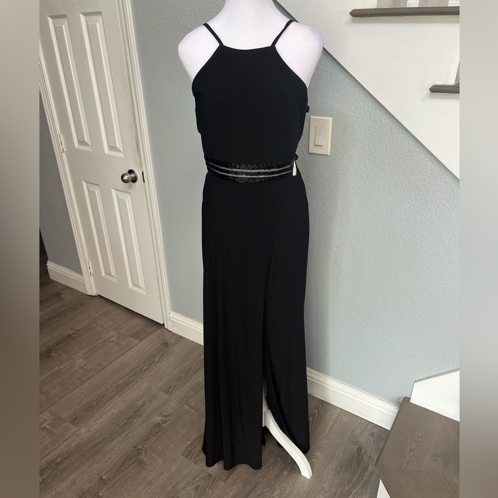 Black strappy back gown